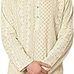 Men Chikankari Embroidered Kurtas-image-22