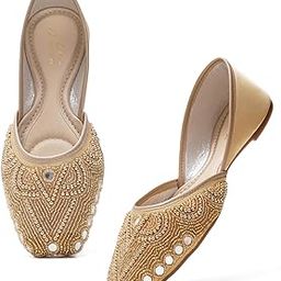 Women's Designer Embroidered Jutti | Handcrafted Pearl & Bead Work | Traditional Ethnic Footwear for Weddings & Festive-image-88
