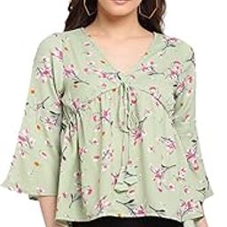 Floral High Low Peplum Tops-picture-23