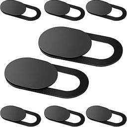 Webcam Cover 8 Pack Ultra Thin Camera Cover Slide for Laptop, Computer MacBook Pro, PC, Echo Show, Tablet Notebook, iMac, iPad, iPhone Cell Phone, Webcam Blocker Sliders (Black)-18