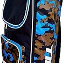 Tima Cricket Kit Bag External Standard Vertical Storage Space with Single Bat Holder (70cm x 33cm x 19cm, Blue/Black).-image-52