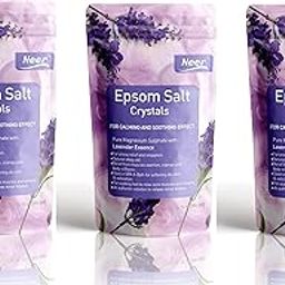 Neer Lavender Epsom Salt (Magnesium Sulphate) For Softening Dry Skin ,Bathing, Relaxing Foot and Pain Relief Therapeutic Spa Treatment , Its use as an exfoliating scrub and a natural everyday remedy for soothing tired and aching muscles , use for Speed Up Plant Growth Pack of 3 (1.36 g)-image-53