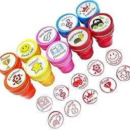 FunBlast 10 Pcs Motivation Stamps for Kids - Plastic Stamps Toys Art & Craft for School Supplies Toys for Kids/Boys/Girls- Multicolor-18