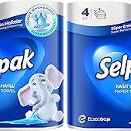 Selpak Kitchen Towel Paper 4 Rolls/Pack - 3Ply (Pack of 2)-picture-21