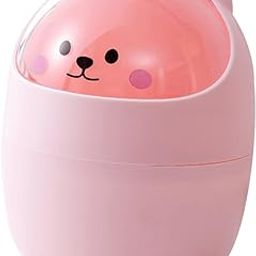 Zerodeko Plastic Buckets Desktop Trash Can Wastebasket with Cover Plastic Desktop Trash Bin-11