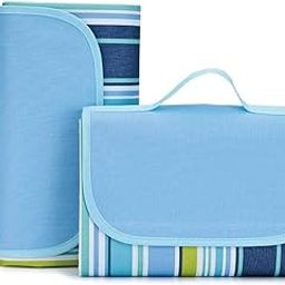 Sandproof Beach Blanket 79 X 83 Inch Emergency Beach Blanket Oversized Fits for 4-7 Adults, Large Waterproof Beach Mat, Lightweight Outdoor Picnic Mat for Travel, Camping, Hiking, Outdoor (Blue)-image-4
