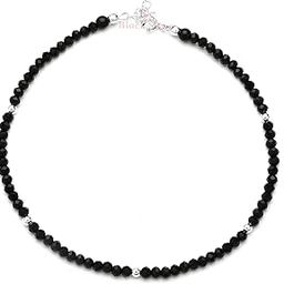 925 Silver Exclusive Stylish Nazariya Crystal Beads Anklet/Payal with 5 Silver Balls for Girls and Women - Single Piece-image-60