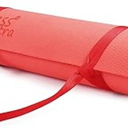 Fitness Mantra® 6mm Yoga Mat with Carrying Strap for Gym Workout and Yoga Exercise Anti-Slip Yoga Mat for Men & Women Fitness|Color Red|-image-35