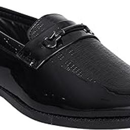 Men's Classic Black Glossy Formal Loafers-image-73
