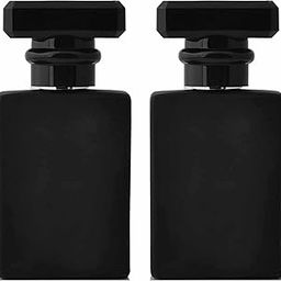 Hunky Dory 2pcs100ml Empty Black Glass Delicated Perfume Decant Spray Bottles with Black Metally Pump and Unique Cap For DIY Perfume, Essential Oils, Rose Water, Travel Use-2