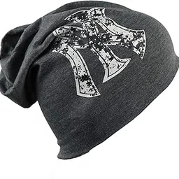 iSWEVEN Men's Women's Unisex Cotton Blended Slouchy Summer Skull Beanie Cap (7032, Free Size)-picture-35
