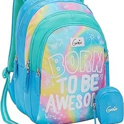Awesome School Backpack for Girls |15 In-20 Ltr with Three Compartments,Side Pockets and Light Weight with Padded Shoulders |Best for Books,Stationery, Lunch Box & Essentials - Blue-image-71