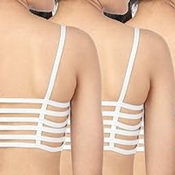 Women Padded Cotton Sports 6 Strap Fancy Bra Full Adjustable Straps for Women's Girl's Bralette (30 to 36) Size, (Removable Pad)-image-86