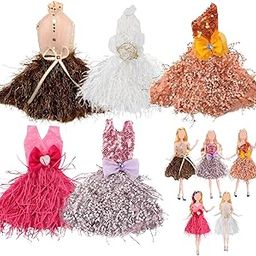 Doll Dress Set, 5 Fashion Outfits for Creative Play, Compatible with Most Dolls, Doll Clothes Set for 3-12 Year Old Girls-image-124