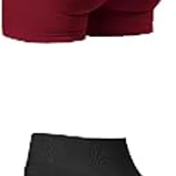 snappsy Yoga Shorts High Waisted Soft Workout Gym Shorts for Running L Wine Red-picture-16