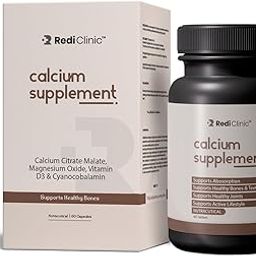 RediClinic Calcium & Vitamin D3 Tablets | Support Strong Bones, Joints & Muscles | 60 Tablets - Pack of 1-image-1