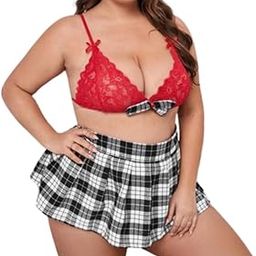 Women's Schoolgirl Cosplay Costume Sexy Roleplay Lingerie Set Student Costume Short Skirt-11