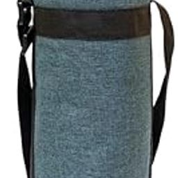 Allo Polyester Thermal Insulated Water Bottle Cover 750ml 1L to 1.5 Litre - Waterproof Modern Carrier Bag with Adjustable Shoulder Strap & Zipper for Travel, Hiking, Office & School Kids, Persian Blue-image-66
