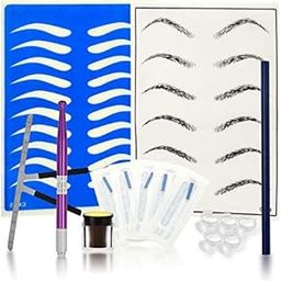 RADIONICS Professional Eyebrow Permanent Tattoo Practice Kit Microblading Set Manual Eyebrow Pen Needle Pigment Ink Practise Skin Tool-picture-3