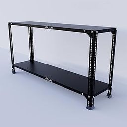 ALIJA®️ Slotted Angle Metal Rack (2 x 4 x 1 Ft. / 24 x 47 x 12 Inch) with 2 Shelves (Black, 22 Gauge Shelves 16 Gauge Angle)-image-26
