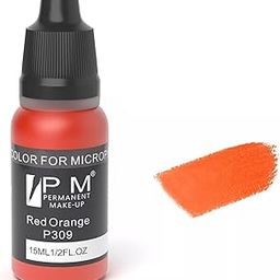 PM Permanent Makeup Cosmetic Color Micro Pigment by BELLE GAGA ™ Lips Permanent Makeup Pigment - Micro Pigment Cosmetic Colour Tattoo Ink Microblading Pigment (P309 Red Orange)-image-98