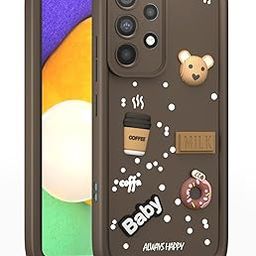 Pikkme Back Cover for Samsung Galaxy A52 / A52s 5G | Cute Fun Cartoon 3D Bear Silicone Full Body Protection Bumper Case (Brown)-image-31