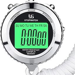 LAOPAO Stopwatch Metal Stopwatch Timer with Backlit 1/100th Second Precision 2 Lap Memory Digital Stop Watch for Coaches-18