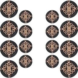 Ani Accessories Rhinestone Diamond Metal Shank Button Chain Infinity Accessory for Coat Bandhgalas Indo-Western Sherwani DIY (16 Pcs Button (8 Pcs Big + 8 Pcs Small), Black Golden Infinity Chain)-image-21