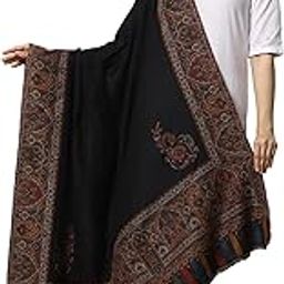 Women's Kashmiri Kani Woven Wool Shawl (2J7_Black)-image-20
