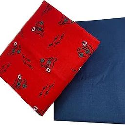 Men's Poly Cotton Shirt And Trouser Unstitched Fabrics Set (Red_Freesize)-image-78