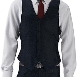 Unstitched Wool Herringbone Jacket Fabric For Men's (1 Meter, Nehru Modi Jacket Piece) (Navy Blue, Brown, Black Grey, Steel Grey, Bottle Green)-1