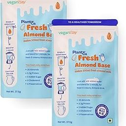 VeganDay Almond Base (makes 1L Almond Milk) | Fresh, Unsweetened & Plant-Based (PlantCa) | Just add water & blend | Dairy-free, Lactose-free | Zero added sugar, Zero Cholesterol, Zero Preservatives (Pack of 500ml x 2)-12