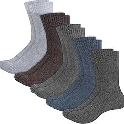 Thermal Woolen Winter Calf Length Socks for Men Thick Terry Towel Cushion Socks, Free Size, Pack of 5, Multicolour-image-59