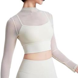 PDK Fashions New Women Long Sleeve Mesh Yoga Tops Sexy Sports Bra Attached Quick Dry Crop Tops Gym Fitness Wear Sportswear-picture-53