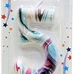 Lalantopparties Number Candle White and Multicolor Marble Design Candle 3 inch for Birthday, Wedding, boy or Girl, Party Decorations,Bachelorette, Bachelors Party Candle (Number 5)-image-19