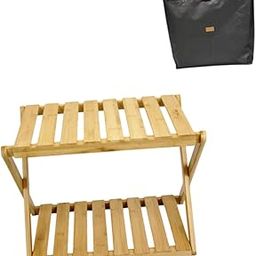 THE STYLE SUTRA® Outdoor Storage Rack Foldable Bamboo Table for Kitchen Picnic Indoor | Sporting Goods | Outdoor Sports | Camping & Hiking | Camping Furniture-image-21
