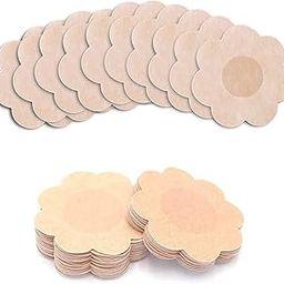 Women's Reusable Silicone Nipple Pad Sticker Cover Pasties, Flower Shape - Stick-on Breast Petals, Beige-14