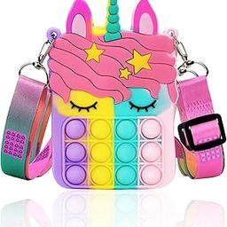 civan Small Pop Purse, Unicorn Pop Purse For Girl And Women Pop Bag With Unicorn Pop Toy, Shoulder Bag Fidget Toys Pop Fidget Backpack Toy Kids Silicone Bag Pop For Girls, Multicolour-image-23