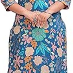 Plus Size Women Kantha Work Printed Pure Cotton Straight Kurta (Black)-image-6