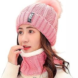 Tomorrow Women's Winter Woolen Beanie Cap and Neck Scarf Warmer Set Snow Proof, Inside Fur, Warm Woolen Cap for Women, Girl's (Free Size)-image-2