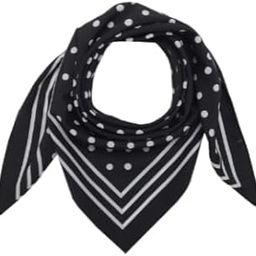 Women's Stylish Square Polyster Trendy Digital Print Fashion Head Neck Scarf Stole Wrap (Black)-14