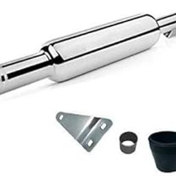 Dhe Best SR-02 Bike Bullet Short Bottle Mini Punjab Dholki Empty Free Flow Exhaust Silencer Chrome with Zed Clamp Bush for RE Standard Bullet 350 Twin Spark-0