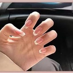 Styfy Press On | Stick On Fake Nails | Artificial Designer With 24 Pcs Jelly Glue on False Nail Including Manicure Kit - Russian French-56
