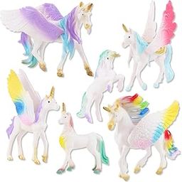 FunBlast Unicorn Figure Toys – Set of 6 Adorable Mini Unicorn Figures for Kids, Fantasy Playset, Magical Playset, Cake Toppers & Collectibles - Multicolor-picture-15