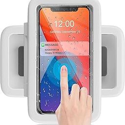 Waterproof Shower Phone Holder with 360°Rotation Anti Fog High Sensitivity Touch Screen Wall Mount Shower Case for Phone Bathroom Wall Mirror Bathtub, Kitchen High Sensitivity Cover Mount Box-image-33