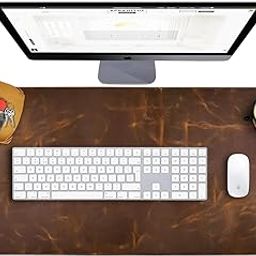 RusticVintage Real Leather Desk Mat Desk Cover Desk Blotter Desk Protector Large Computer Mat for Keyboard Gaming Mouse Pad (Antique 2mm) Table Laptop Mat Office Desktop Accessories-image-69