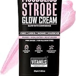 Orgatre Strobe Glow Cream for Instant Face Radiance | Primer Highlighter Moisturizer with Vitamin C, Almond Oil, Niacinamide & Hyaluronic Acid | Makeup Base for Oily Acne-Prone Skin | Pink Shade | 30g-4