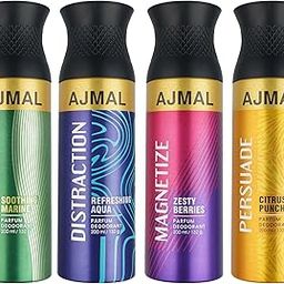 AJMAL Nightingale & Distraction & Magnetize & Persuade Deodorant Spray Combo Pack Of 4 Deodorant 200Ml Each (Total 800Ml) For Men & Women (Nigth_Dist_Magn_Pers_Deo)-49