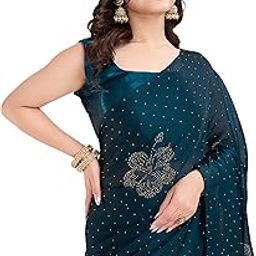 Women Rangoli Silk Floral Pattern Ready To Wear Pre-Stitched Saree With Unstitched Blouse (2087)-picture-54