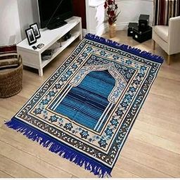 KETOSTICS® Chenille Anti-Skid Muslim Islamic Jainamaz/Prayer mat (Blue, Chenille, 4x2 Feet)-picture-11